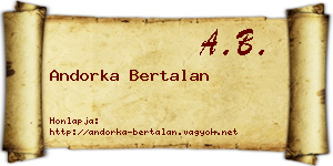 Andorka Bertalan névjegykártya