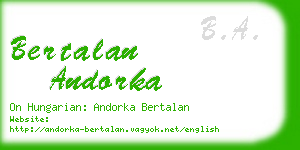 bertalan andorka business card